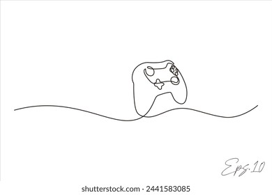 continuous line vector illustration design of game console	