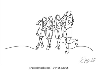 continuous line vector illustration design of stylized person