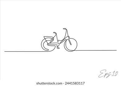 diseño de ilustración vectorial de línea continua de bicicleta de pedal	