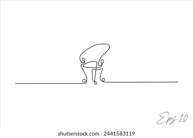 diseño de ilustración vectorial de línea continua de silla de invitados	