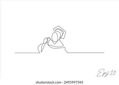 continuous line vector illustration design of a bachelor woman