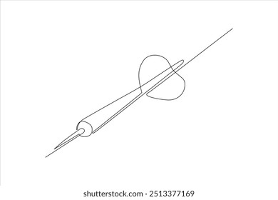 continuous line vector illustration design of bow arrow