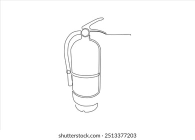 continuous line vector illustration design of fire extinguisher	