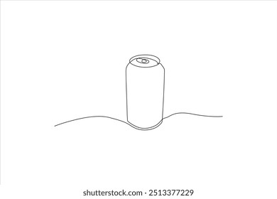 linha contínua vetor ilustração projeto de lata de bebida