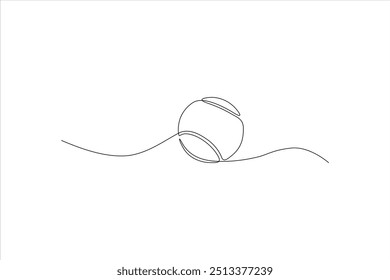 continuous line vector illustration design of baseball ball