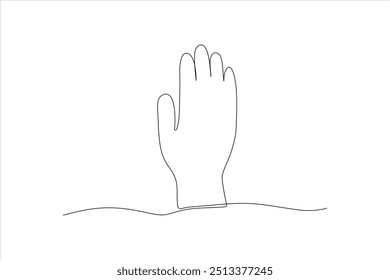 continuous line vector illustration design of gloves