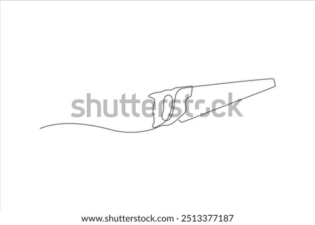continuous line vector illustration design of saw