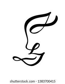 Continuous line, vector illustration drawing of woman face, fashion minimalist concept. Stylized linear female head with open eyes, skin care logo, beauty icon