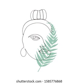 Continuous line. Vector illustration, fashion print. Minimalism style