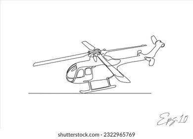 continuous line vector illustration helicopter