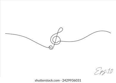 continuous line vector illustration of music logo	