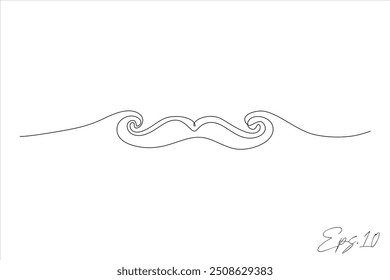 continuous line vector illustration of mustache