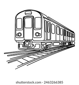 Continuous line vector illustration of a railway track. one line train.