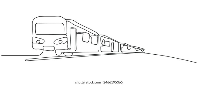 Durchgehende Vektorillustration eines Eisenbahnzuges. ein Titel. 