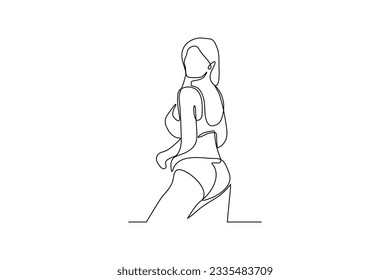 Durchlaufende Vektorgrafik einer sexy Frau

