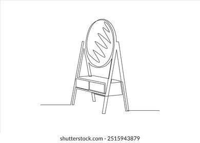 Ilustración vectorial de línea continua de un espejo sentado	