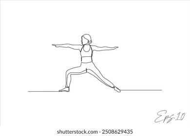 continuous line vector illustration of woman dancing ballet