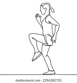continuous line vector woman exercising