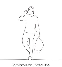 continuous line vector woman relaxing