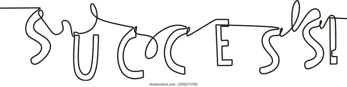 continuous line vector word success