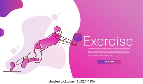 Continuous line volleyball
about health and fitness.
for internet advertising.
Influencer marketing, social media or network promotion, SMM banner, landing page, flyer.Vector illustration