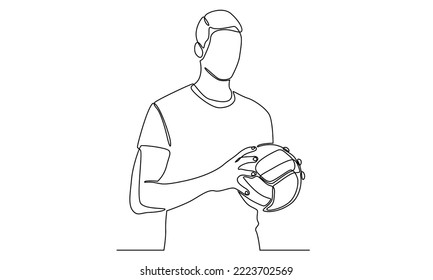 continuous line of volleyball player