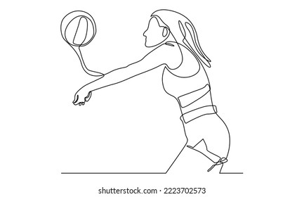 continuous line of volleyball player