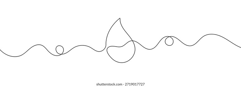Kontinuierliche Linie Wassertropfen Kunst Tröpfchen Symbol Regenumriss Skizze Doodle Zeichnung. Eine Linie linear Blut Meer Wassertropfen gezeichnet Träne Öko Spende abstrakte medizinische einfache Logo isoliert. Vektorgrafik .EPS 10 .