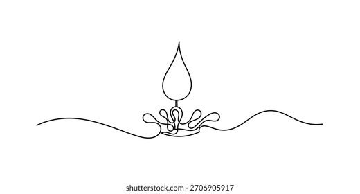 linha contínua de gota de água .desenho de uma linha de gota de água. Desenho contínuo de uma linha de gota de chuva, gota de água isolada sobre fundo branco.
