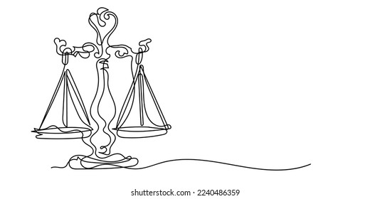 continuous line of weighing scales. one line drawing of weighing scales on white background. line art of weighing scales