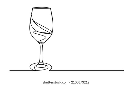 continuous line wine glass wine alcohol
