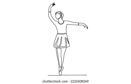 continuous line of woman ballet dancer
