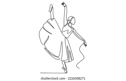 continuous line of woman ballet dancer