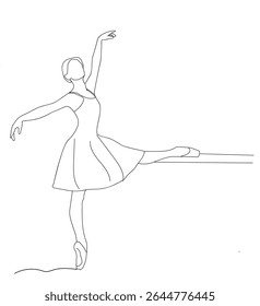 linha contínua de mulher bailarina.