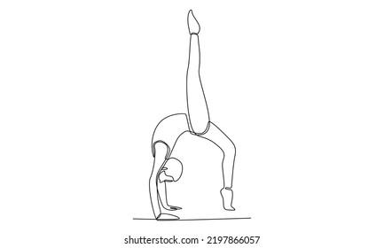 Continuous Line Woman Doing Yoga Pose Stock Vector (Royalty Free ...