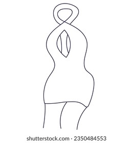 línea continua de vestimenta de la mujer. un dibujo de línea de vestir.