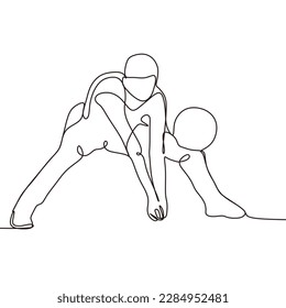 continuous line of women carrying trophies