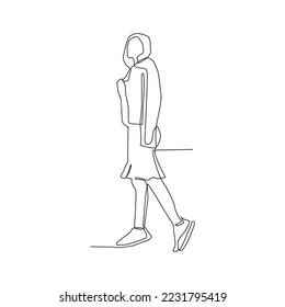 continuous line of women jogging