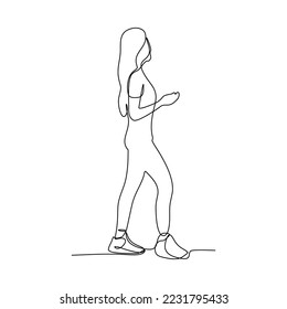 continuous line of women jogging