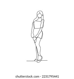 continuous line of women jogging