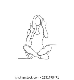 continuous line of women jogging