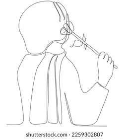 
continuous line of women. one line drawing of woman carrying flowers. line art of woman with flower wreath
