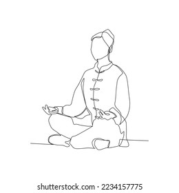  continuous line of women practicing kung fu
