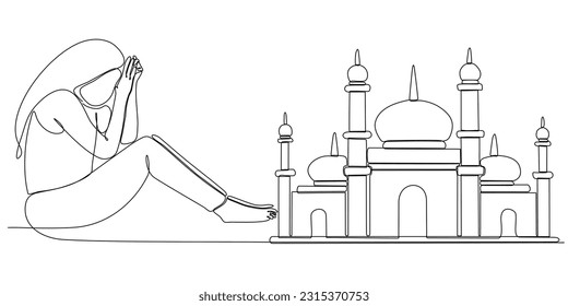 
continuous line of women thinking about wanting to build a mosque
