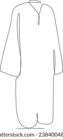 continuous line of women's graduation gowns