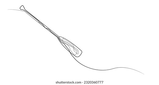 continuous line of wooden oars.single line of boat oars.isolated white background