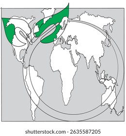  continuous line World map vector. World map sign and symbol. Globe icon