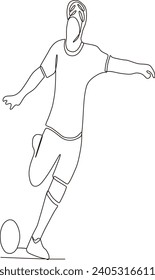 continuous line of young men exercising