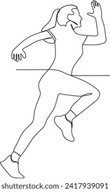 continuous line of young women exercising