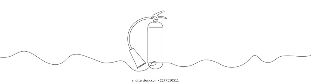 Continuous linear drawing of a fire extinguisher. Single line drawing of a fire extinguisher. Vector illustration. Line art of fire extinguisher